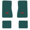 1968 Chevrolet Chevy II floor mats with the Chevy Bowtie logo in Loop 05 Aqua carpet, illustration