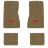 1968 Chevrolet Chevy II floor mats with the Chevy Bowtie logo in Essex 1004A Cream carpet, illustration