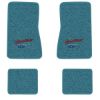1968 Chevrolet Chevy II floor mats with the Heartbeat of America logo in Loop 09 Medium Blue carpet, illustration
