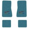 1968 Chevrolet Chevy II floor mats with the Yesterdays Chevrolet logo in Loop 09 Medium Blue carpet, illustration