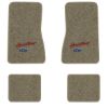 1968 Chevrolet Chevy II floor mats with the Heartbeat of America logo in Essex 1035A Beige carpet, illustration