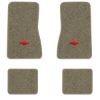 1968 Chevrolet Chevy II Nova floor mats with the Chevy Bowtie logo in Essex 1035A Beige carpet, illustration