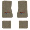 1968 Chevrolet Chevy II Nova floor mats with the Heartbeat of America logo in Essex 1076A Prairie Tan carpet, illustration