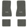 1968 Chevrolet Chevy II Nova floor mats with the SS logo in Essex 1066A Gray carpet, illustration