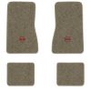 1968 Chevrolet Chevy II Nova floor mats with the SS in Outline Circle logo in Essex 1076A Prairie Tan carpet, illustration