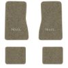 1968 Chevrolet Chevy II Nova floor mats with the Nova logo in Essex 1035A Beige carpet, illustration