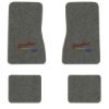 1968 Chevrolet Chevy II Nova floor mats with the Yesterdays Chevrolet logo in Essex 1066A Gray carpet, illustration