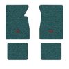 1961-1962 Chevrolet Impala floor mats with the SS in Outline Circle logo in Tuxedo B-2 Turquoise carpet, illustration