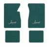 1961-1962 Chevrolet Impala floor mats with the Impala logo in Loop 05 Aqua carpet, illustration