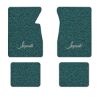 1961-1962 Chevrolet Impala floor mats with the Impala logo in Tuxedo B-2 Turquoise carpet, illustration