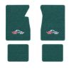 1961-1964 Chevrolet Impala floor mats with the Impala Deer with Flags (Small) logo in Loop 05 Aqua carpet, illustration