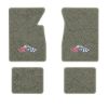 1961-1964 Chevrolet Impala floor mats with the Impala Deer with Flags (Small) logo in Essex 1053A Silver carpet, illustration