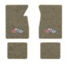 1961-1964 Chevrolet Impala floor mats with the Impala Deer with Flags (Small) logo in Essex 1035A Beige carpet, illustration