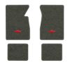1963-1964 Chevrolet Impala floor mats with the Chevy Bowtie logo in Essex 1038A Lt Charcoal carpet, illustration