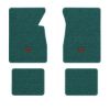 1963-1964 Chevrolet Impala floor mats with the SS in Outline Circle logo in Loop 05 Aqua carpet, illustration