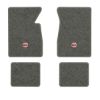 1963-1964 Chevrolet Impala floor mats with the SS in Filled Circle logo in Essex 1066A Gray carpet, illustration