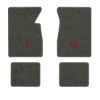1963-1964 Chevrolet Impala floor mats with the SS in Outline Circle logo in Essex 1038A Lt Charcoal carpet, illustration