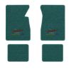 1963-1964 Chevrolet Impala floor mats with the Yesterdays Chevrolet logo in Loop 05 Aqua carpet, illustration