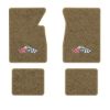 1965-1970 Chevrolet Impala floor mats with the Impala Deer with Flags (Small) logo in Essex 1004A Cream carpet, illustration