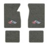 1965-1970 Chevrolet Impala floor mats with the Impala Deer with Flags (Small) logo in Essex 1066A Gray carpet, illustration