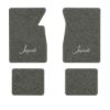 1965-1970 Chevrolet Impala floor mats with the Impala logo in Essex 1066A Gray carpet, illustration