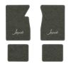 1965-1970 Chevrolet Impala floor mats with the Impala logo in Essex 1038A Lt Charcoal carpet, illustration