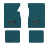 1965-1970 Chevrolet Impala floor mats with the Yesterdays Chevrolet logo in Loop 17 Bright Blue carpet, illustration