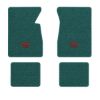 1965-1970 Chevrolet Impala floor mats with the Large SS 396 logo in Loop 05 Aqua carpet, illustration