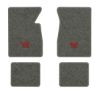 1965-1970 Chevrolet Impala floor mats with the Large SS 396 logo in Essex 1066A Gray carpet, illustration