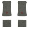 1971-1973 Chevrolet Impala floor mats with the SS in Outline Circle logo in Essex 1066A Gray carpet, illustration