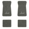 1971-1973 Chevrolet Impala floor mats with the Impala logo in Essex 1066A Gray carpet, illustration