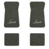 1971-1973 Chevrolet Impala floor mats with the Impala logo in Essex 1038A Lt Charcoal carpet, illustration