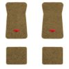 1974-1976 Chevrolet Impala floor mats with the Chevy Bowtie logo in Essex 1054A Caramel carpet, illustration