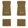 1974-1976 Chevrolet Impala floor mats with the Impala logo in Essex 1054A Caramel carpet, illustration
