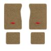 1984-1986 Chevrolet K20 Suburban floor mats with the Chevy Bowtie logo in Cutpile 7295 Medium Doeskin carpet, illustration