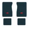 1984-1986 Chevrolet K20 Suburban floor mats with the Chevy Bowtie logo in Cutpile 819 Dark Blue carpet, illustration