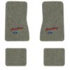1969-1973 Chevrolet Nova floor mats with the Heartbeat of America logo in Essex 1053A Silver carpet, illustration