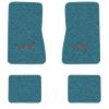 1969-1973 Chevrolet Nova floor mats with the Yenko / SC logo in Loop 09 Medium Blue carpet, illustration