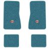 1969-1973 Chevrolet Nova floor mats with the SS in Filled Circle logo in Loop 09 Medium Blue carpet, illustration