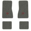 1969-1973 Chevrolet Nova floor mats with the SS in Outline Circle logo in Essex 1066A Gray carpet, illustration