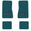 1969-1973 Chevrolet Nova floor mats with the Yesterdays Chevrolet logo in Loop 17 Bright Blue carpet, illustration