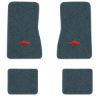 1974-1979 Chevrolet Nova floor mats with the Chevy Bowtie logo in Essex 1017A Lapis Blue carpet, illustration