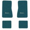 1969-1973 Chevrolet Nova floor mats with the Nova logo in Loop 17 Bright Blue carpet, illustration