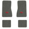 1974-1979 Chevrolet Nova floor mats with the Chevy Bowtie logo in Essex 1066A Gray carpet, illustration