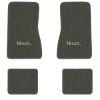 1969-1973 Chevrolet Nova floor mats with the Nova logo in Essex 1038A Lt Charcoal carpet, illustration