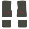 1974-1979 Chevrolet Nova floor mats with the Chevy Bowtie logo in Essex 1038A Lt Charcoal carpet, illustration