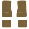 1974-1979 Chevrolet Nova floor mats with the Nova logo in Essex 1054A Caramel carpet, illustration