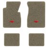 1955-1956 Chevrolet One-Fifty Series floor mats with the Chevy Bowtie logo in Essex 1076A Prairie Tan carpet, illustration
