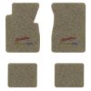 1955-1956 Chevrolet One-Fifty Series floor mats with the Yesterdays Chevrolet logo in Essex 1035A Beige carpet, illustration
