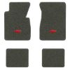 1957 Chevrolet One-Fifty Series floor mats with the Chevy Bowtie logo in Essex 1038A Lt Charcoal carpet, illustration